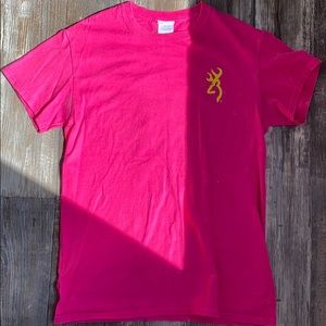 A small browning pink and yellow t-shirt